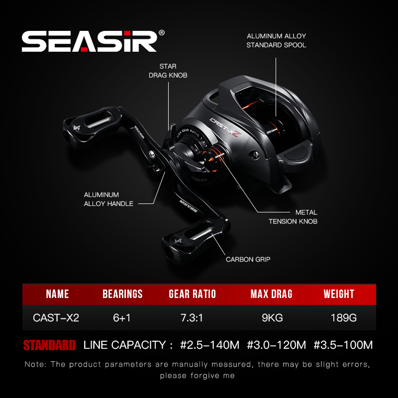 SEASIR Cast-X2, rol Baitcastin - Kastking Reel Zephyr ulasan dan harga